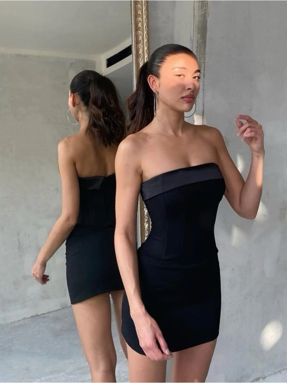 With Jean Chloe Strapless Black Mini Dress